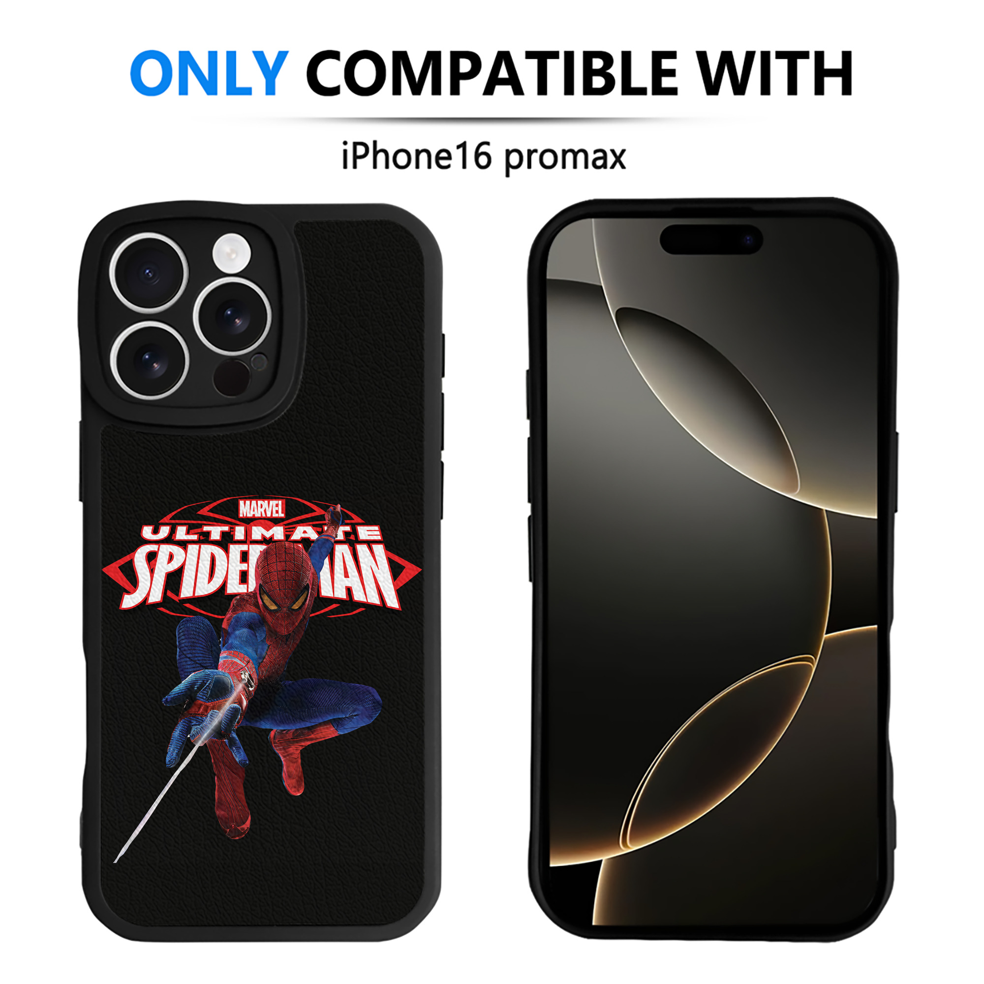 Spider Man スパイダーマン 【iPhone 16シリーズ対応】シリコンスマホケース（レザー調） 材質：シリコン